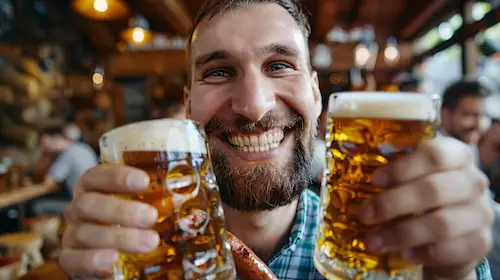 Oktoberfest crowd at Munich beer festival, Germany