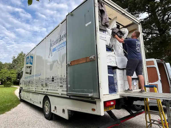 Gentlevan Removals lorry loaded for a UK to Monaco move