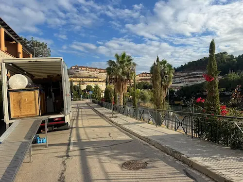 Gentlevan removal van loaded in a Spanish hillside village