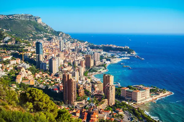 Monaco coastline and Riviera
