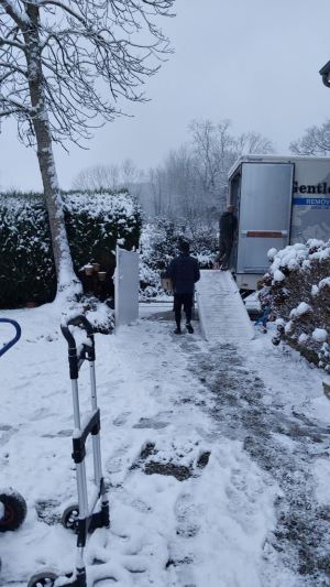 Loading the truck in snow