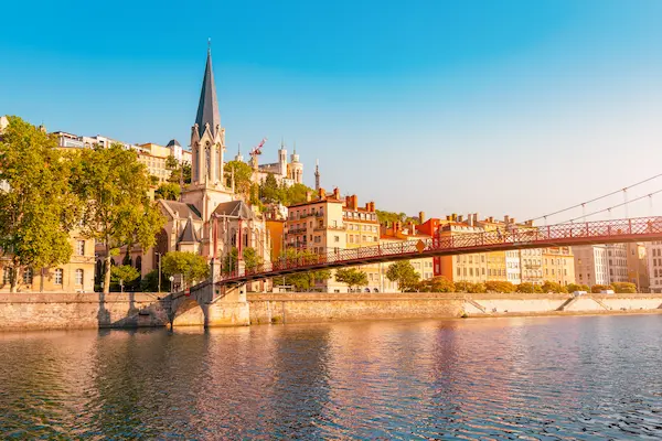 Vieux Lyon, the Saône river and Fourvière basilica, Lyon, France — Gentlevan Removals UK to Lyon service